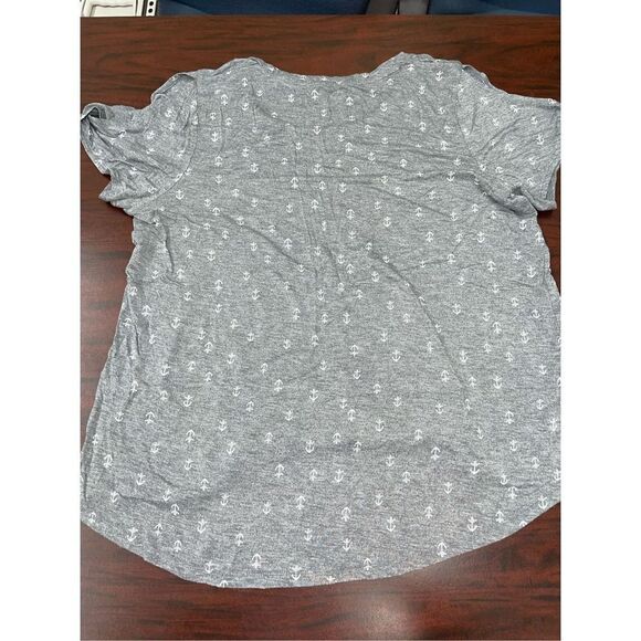 Maurices Short Sleeve Grey Anchor Tee Shirt Plus Size 2 - Picture 3 of 6